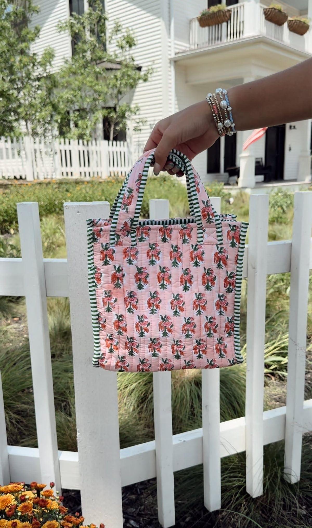 Handmade Quilted Mini Tote Bag Boho Weekender Beach Party Bag Assorted