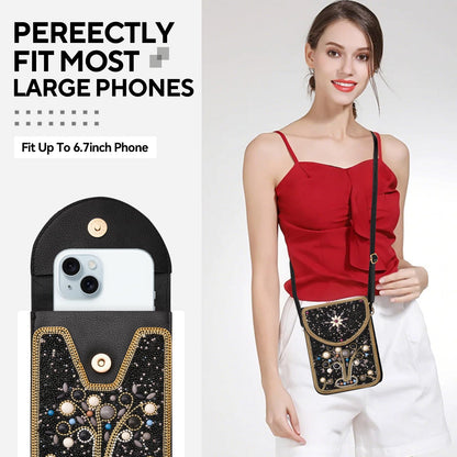 Beaded Crossbody Phone Shoulder Bag Boho Wallet Purse with Colorful Handcrafted Beads
