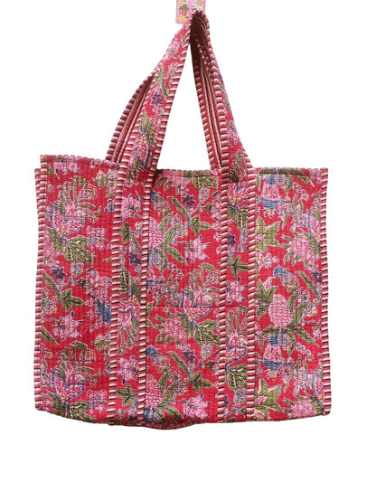 Handmade Quilted Cotton Tote Bag Boho Large Shopping Market Bag