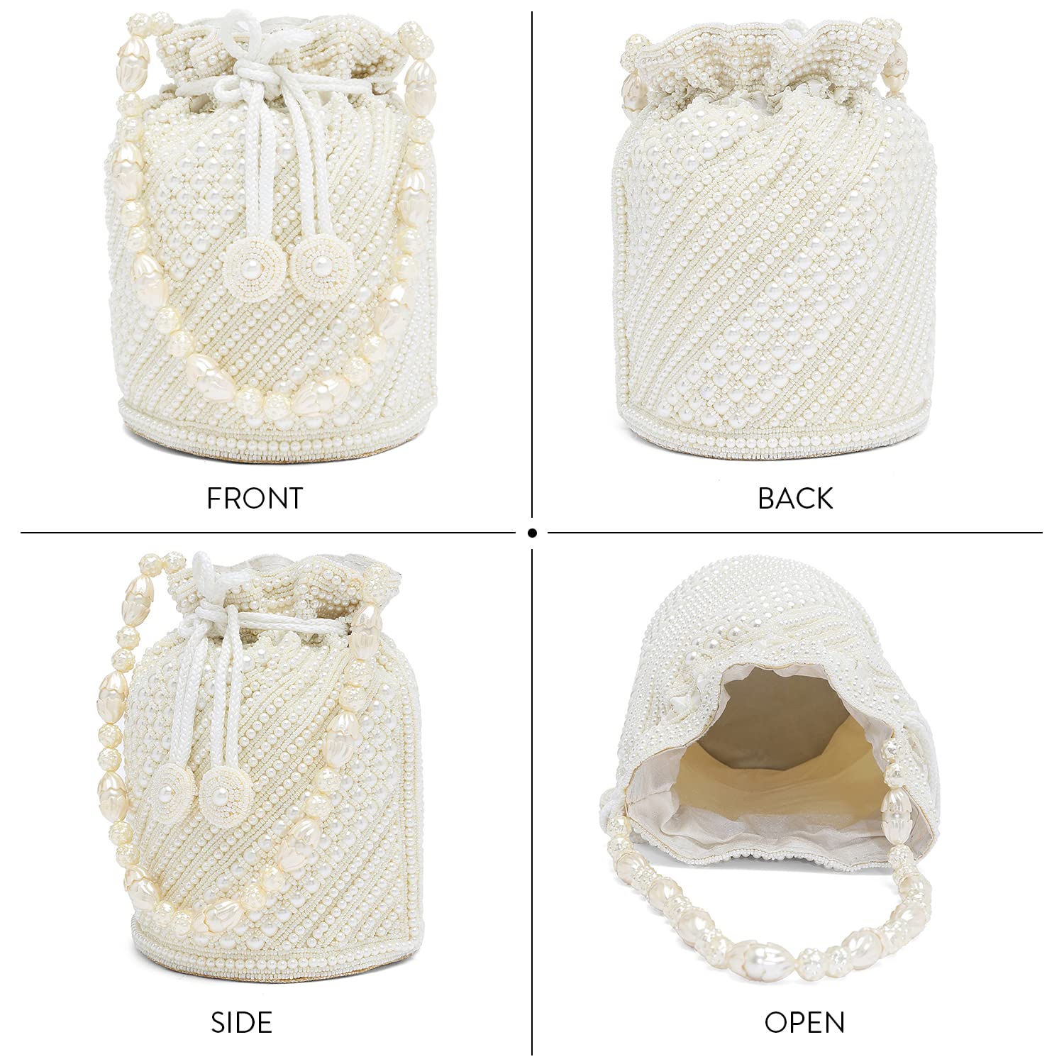 Ethnic Evening Clutch Bag for Women Bridal Purse with Drawstring
