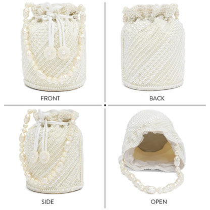 Ethnic Evening Clutch Bag for Women Bridal Purse with Drawstring