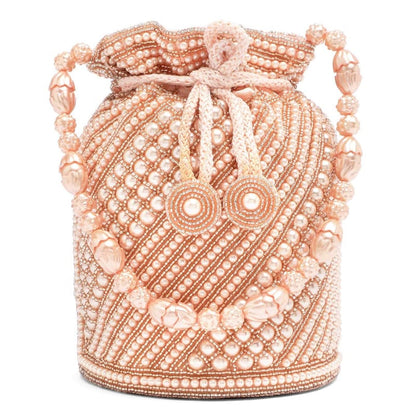 Ethnic Evening Clutch Bag for Women Bridal Purse with Drawstring