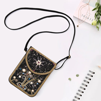 Beaded Crossbody Phone Shoulder Bag Boho Wallet Purse with Colorful Handcrafted Beads