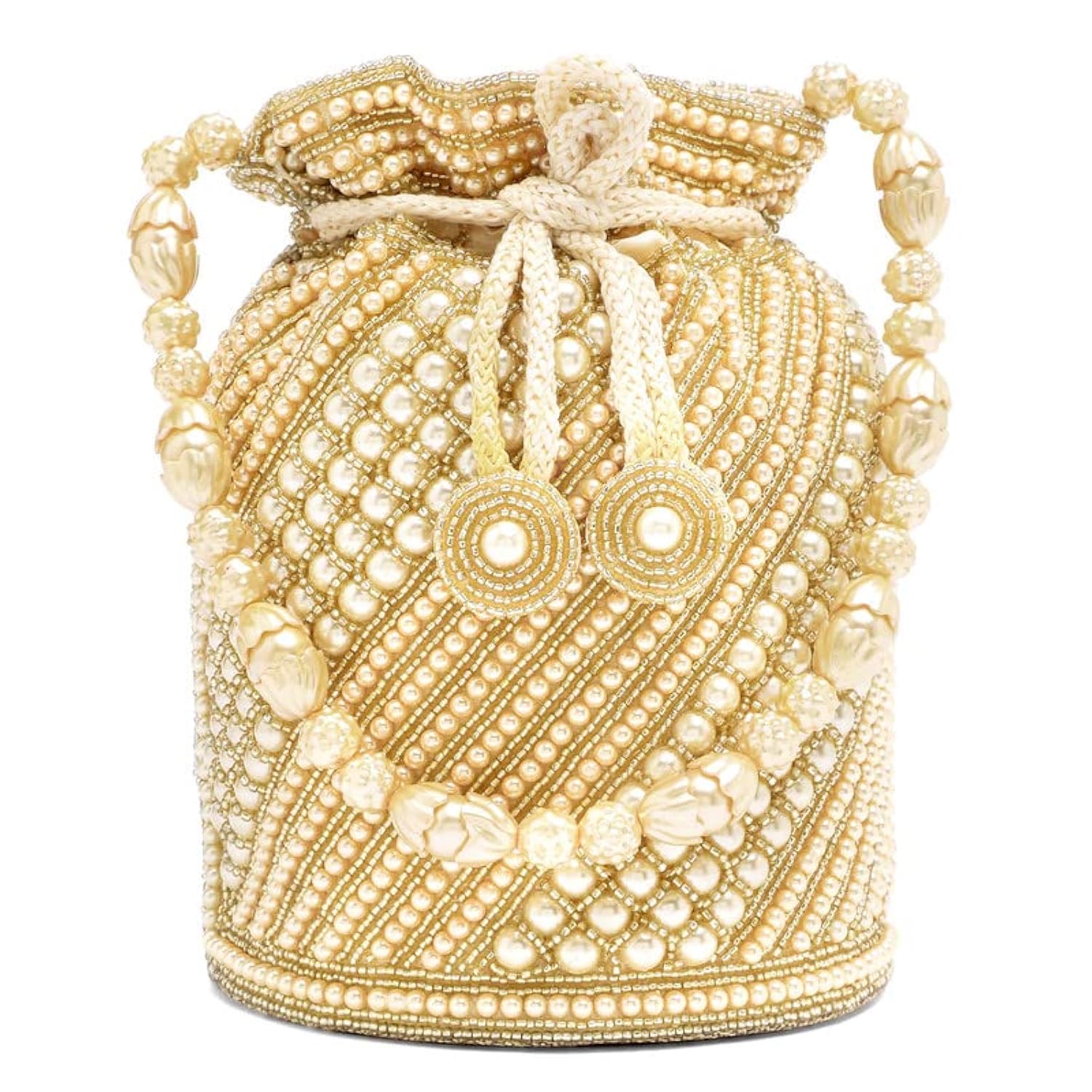 Ethnic Evening Clutch Bag for Women Bridal Purse with Drawstring