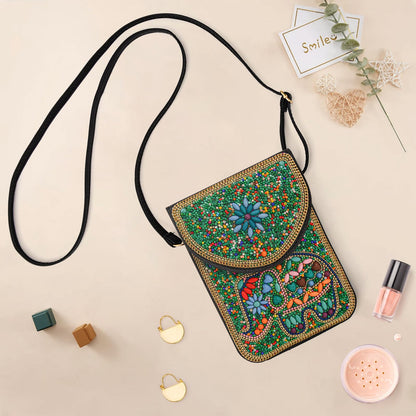 Beaded Crossbody Phone Shoulder Bag Boho Wallet Purse with Colorful Handcrafted Beads