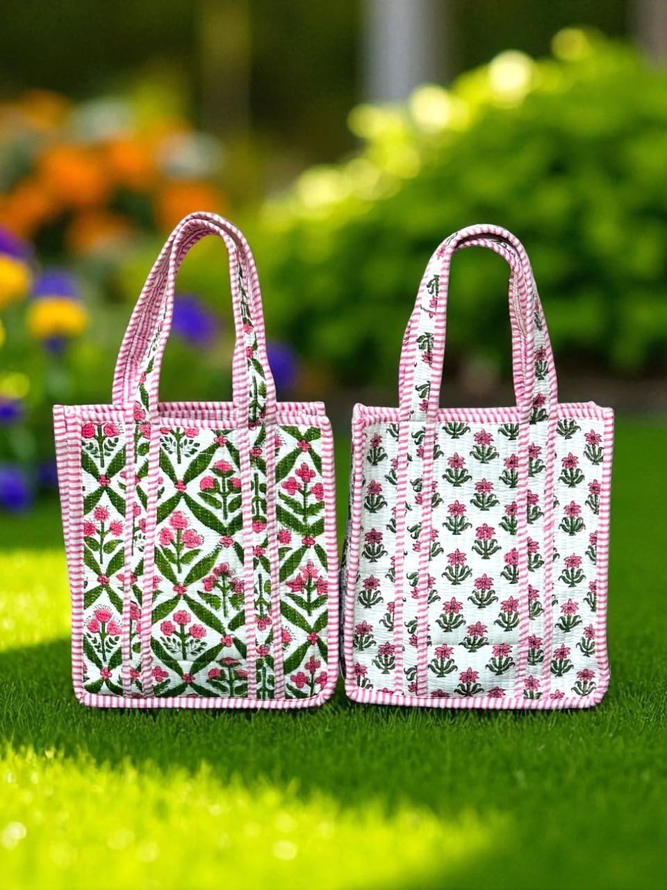 Handmade Quilted Mini Tote Bag Boho Weekender Beach Party Bag Assorted