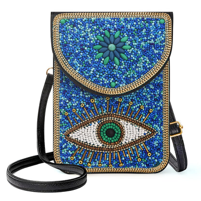 Beaded Crossbody Phone Shoulder Bag Boho Wallet Purse with Colorful Handcrafted Beads