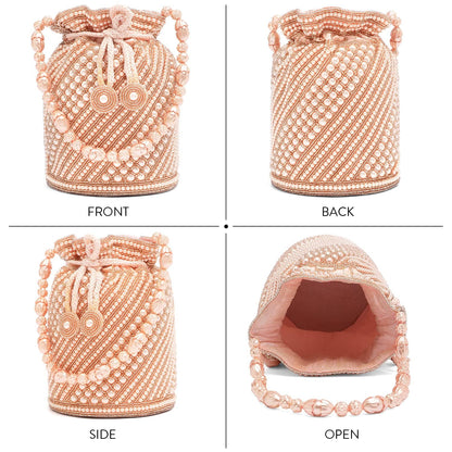 Ethnic Evening Clutch Bag for Women Bridal Purse with Drawstring