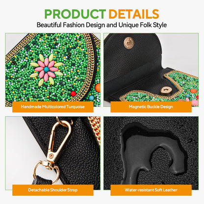 Beaded Crossbody Phone Shoulder Bag Boho Wallet Purse with Colorful Handcrafted Beads