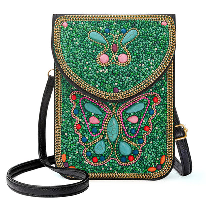 Beaded Crossbody Phone Shoulder Bag Boho Wallet Purse with Colorful Handcrafted Beads